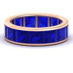 Load image into Gallery viewer, 10-ctw-channel-set-princess-cut-sapphire-eternity-ring-in-rose-gold-FDEWB160PRGSABL-10.00CT-NL-RG.jpg?v=1766128429