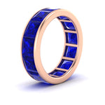 Load image into Gallery viewer, 10-ctw-channel-set-princess-cut-sapphire-eternity-ring-in-rose-gold-FDEWB160PRGSABLANGLE2-10.00CT-NL-RG.jpg?v=1766128429