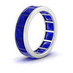 Load image into Gallery viewer, 10-ctw-channel-set-princess-cut-sapphire-eternity-ring-in-white-gold-FDEWB160PRGSABLANGLE2-10.00CT-NL-WG.jpg?v=1766128429