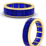 Load image into Gallery viewer, 10-ctw-channel-set-princess-cut-sapphire-eternity-ring-in-yellow-gold-FDEWB160PRGSABLANGLE3-10.00CT-NL-YG.jpg?v=1766128429