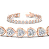 Load image into Gallery viewer, 12-50-ct-bezel-tennis-bracelet-heart-shaped-diamond-in-rose-gold-fdbrc10581htangle2-12-50-ct-nl-rg