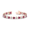Load image into Gallery viewer, 12-50-ct-bezel-tennis-bracelet-heart-shaped-diamond-with-pink-sapphire-in-rose-gold-fdbrc10581htgsadrpiangle2-12-50-ct-nl-rg