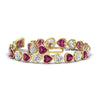 Load image into Gallery viewer, 12-50-ct-bezel-tennis-bracelet-heart-shaped-diamond-with-pink-sapphire-in-yellow-gold-fdbrc10581htgsadrpiangle2-12-50-ct-nl-yg