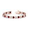 Load image into Gallery viewer, 12-50-ct-bezel-tennis-bracelet-heart-shaped-diamond-with-ruby-in-rose-gold-fdbrc10581htgrudrangle2-12-50-ct-nl-rg