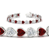 Load image into Gallery viewer, 12-50-ct-bezel-tennis-bracelet-heart-shaped-diamond-with-ruby-in-white-gold-fdbrc10581htgrudrangle2-12-50-ct-nl-wg