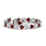 Load image into Gallery viewer, 12-50-ct-bezel-tennis-bracelet-heart-shaped-diamond-with-ruby-in-white-gold-fdbrc10581htgrudrangle2-12-50-ct-nl-wg