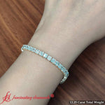 Load image into Gallery viewer, 12-carat-princess-cut-basket-tennis-bracelet-in-yellow-gold-fdbrc10450pr-12-00ct-2