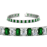 Load image into Gallery viewer, 14-ct-emerald-cut-emerald-tennis-diamond-bracelet-in-white-gold-FDBRC10449EMGEMGRANGLE2-14.00CT-NL-WG.jpg