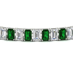 Load image into Gallery viewer, 14-ct-emerald-cut-emerald-tennis-diamond-bracelet-in-white-gold-FDBRC10449EMGEMGRANGLE5-14.00CT-NL-WG.jpg
