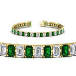 Load image into Gallery viewer, 14-ct-emerald-cut-emerald-tennis-diamond-bracelet-in-yellow-gold-FDBRC10449EMGEMGRANGLE2-14.00CT-NL-YG.jpg