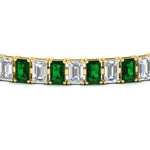 Load image into Gallery viewer, 14-ct-emerald-cut-emerald-tennis-diamond-bracelet-in-yellow-gold-FDBRC10449EMGEMGRANGLE5-14.00CT-NL-YG.jpg