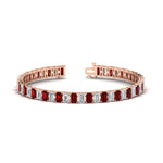 Load image into Gallery viewer, 14-ct-emerald-cut-ruby-tennis-diamond-bracelet-in-rose-gold-FDBRC10449EMGRUDR-14.00CT-NL-RG.jpg