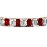 Load image into Gallery viewer, 14-ct-emerald-cut-ruby-tennis-diamond-bracelet-in-rose-gold-FDBRC10449EMGRUDRANGLE5-14.00CT-NL-RG.jpg