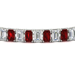 Load image into Gallery viewer, 14-ct-emerald-cut-ruby-tennis-diamond-bracelet-in-white-gold-FDBRC10449EMGRUDRANGLE5-14.00CT-NL-WG.jpg
