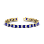 Load image into Gallery viewer, 14-ct-emerald-cut-sapphire-tennis-diamond-bracelet-in-yellow-gold-FDBRC10449EMGSABL-14.00CT-NL-YG.jpg