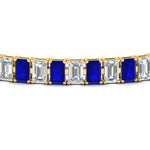Load image into Gallery viewer, 14-ct-emerald-cut-sapphire-tennis-diamond-bracelet-in-yellow-gold-FDBRC10449EMGSABLANGLE5-14.00CT-NL-YG.jpg