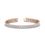Load image into Gallery viewer, 14-ct-emerald-cut-tennis-diamond-bracelet-in-rose-gold-FDBRC10449EM-14.00CT-NL-RG.jpg