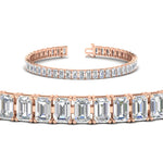 Load image into Gallery viewer, 14-ct-emerald-cut-tennis-diamond-bracelet-in-rose-gold-FDBRC10449EMANGLE2-14.00CT-NL-RG.jpg