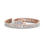 Load image into Gallery viewer, 14-ct-emerald-cut-tennis-diamond-bracelet-in-rose-gold-FDBRC10449EMANGLE4-14.00CT-NL-RG.jpg