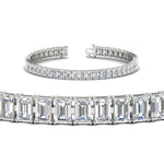 Load image into Gallery viewer, 14-ct-emerald-cut-tennis-diamond-bracelet-in-white-gold-FDBRC10449EMANGLE2-14.00CT-NL-WG.jpg
