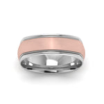 Load image into Gallery viewer, Two Tone Milgrain Square Mens Band Ring