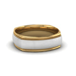 Load image into Gallery viewer, Two Tone Milgrain Square Mens Band Ring