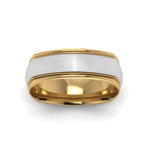Load image into Gallery viewer, Two Tone Milgrain Square Mens Band Ring
