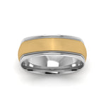 Load image into Gallery viewer, Two Tone Milgrain Square Mens Band Ring