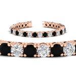 Load image into Gallery viewer, 15-ct.exclusive-diamond-tennis-bracelet-with-black-diamond-in-rose-gold-FDBRC8635ROGBLACKANGLE2-15.00_20CT-NL-RG