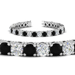 Load image into Gallery viewer, 15-ct.exclusive-diamond-tennis-bracelet-with-black-diamond-in-white-gold-FDBRC8635ROGBLACKANGLE2-15.00_20CT-NL-WG