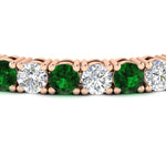 Load image into Gallery viewer, 15-ct.exclusive-diamond-tennis-bracelet-with-emerald-in-rose-gold-FDBRC8635ROGEMGRANGLE5-15.00_20CT-NL-RG
