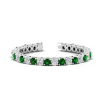 Load image into Gallery viewer, 15-ct.exclusive-diamond-tennis-bracelet-with-emerald-in-white-gold-FDBRC8635ROGEMGR-15.00_20CT-NL-WG