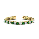 Load image into Gallery viewer, 15-ct.exclusive-diamond-tennis-bracelet-with-emerald-in-yellow-gold-FDBRC8635ROGEMGR-15.00_20CT-NL-YG