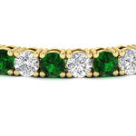 Load image into Gallery viewer, 15-ct.exclusive-diamond-tennis-bracelet-with-emerald-in-yellow-gold-FDBRC8635ROGEMGRANGLE5-15.00_20CT-NL-YG