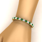 Load image into Gallery viewer, 15-ct.exclusive-diamond-tennis-bracelet-with-emerald-in-yellow-gold-FDBRC8635ROGEMGRHAND-15.00_20CT-NL-YG
