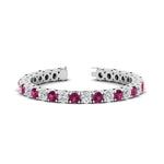 Load image into Gallery viewer, 15-ct.exclusive-diamond-tennis-bracelet-with-pink-sapphire-in-white-gold-FDBRC8635ROGSADRPI-15.00_20CT-NL-WG