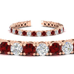 Load image into Gallery viewer, 15-ct.exclusive-diamond-tennis-bracelet-with-ruby-in-rose-gold-FDBRC8635ROGRUDRANGLE2-15.00_20CT-NL-RG