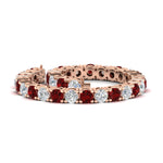 Load image into Gallery viewer, 15-ct.exclusive-diamond-tennis-bracelet-with-ruby-in-rose-gold-FDBRC8635ROGRUDRANGLE4-15.00_20CT-NL-RG