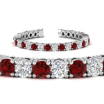 Load image into Gallery viewer, 15-ct.exclusive-diamond-tennis-bracelet-with-ruby-in-white-gold-FDBRC8635ROGRUDRANGLE2-15.00_20CT-NL-WG