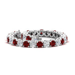 Load image into Gallery viewer, 15-ct.exclusive-diamond-tennis-bracelet-with-ruby-in-white-gold-FDBRC8635ROGRUDRANGLE4-15.00_20CT-NL-WG