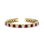 Load image into Gallery viewer, 15-ct.exclusive-diamond-tennis-bracelet-with-ruby-in-yellow-gold-FDBRC8635ROGRUDR-15.00_20CT-NL-YG