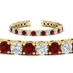 Load image into Gallery viewer, 15-ct.exclusive-diamond-tennis-bracelet-with-ruby-in-yellow-gold-FDBRC8635ROGRUDRANGLE2-15.00_20CT-NL-YG
