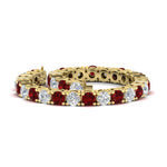 Load image into Gallery viewer, 15-ct.exclusive-diamond-tennis-bracelet-with-ruby-in-yellow-gold-FDBRC8635ROGRUDRANGLE4-15.00_20CT-NL-YG