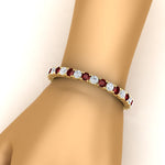 Load image into Gallery viewer, 15-ct.exclusive-diamond-tennis-bracelet-with-ruby-in-yellow-gold-FDBRC8635ROGRUDRHAND-15.00_20CT-NL-YG