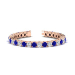 Load image into Gallery viewer, 15-ct.exclusive-diamond-tennis-bracelet-with-sapphire-in-rose-gold-FDBRC8635ROGSABL-15.00_20CT-NL-RG