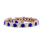 Load image into Gallery viewer, 15-ct.exclusive-diamond-tennis-bracelet-with-sapphire-in-rose-gold-FDBRC8635ROGSABLANGLE4-15.00_20CT-NL-RG