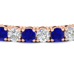 Load image into Gallery viewer, 15-ct.exclusive-diamond-tennis-bracelet-with-sapphire-in-rose-gold-FDBRC8635ROGSABLANGLE5-15.00_20CT-NL-RG