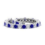 Load image into Gallery viewer, 15-ct.exclusive-diamond-tennis-bracelet-with-sapphire-in-white-gold-FDBRC8635ROGSABLANGLE4-15.00_20CT-NL-WG
