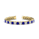Load image into Gallery viewer, 15-ct.exclusive-diamond-tennis-bracelet-with-sapphire-in-yellow-gold-FDBRC8635ROGSABL-15.00_20CT-NL-YG