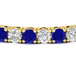Load image into Gallery viewer, 15-ct.exclusive-diamond-tennis-bracelet-with-sapphire-in-yellow-gold-FDBRC8635ROGSABLANGLE5-15.00_20CT-NL-YG